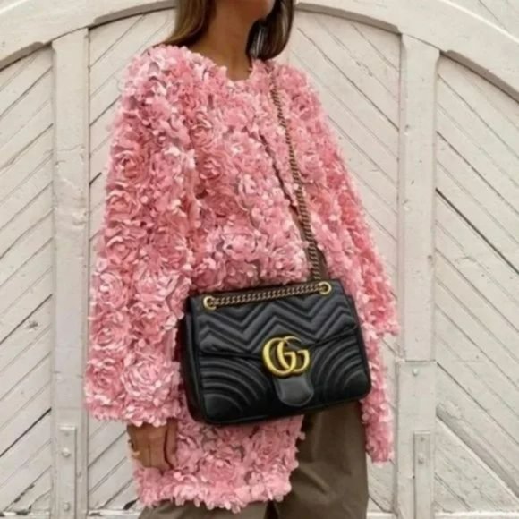 RARE ZARA FLORAL KNIT COAT PINK - Picture 15 of 16